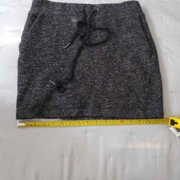 Wool Heather Grey Drawstring double lined Skirt- S - Picture 3 of 16